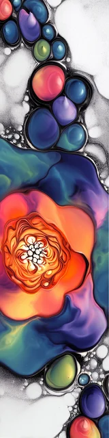 Free abstract bookmark featuring a pretty floral abstract pattern